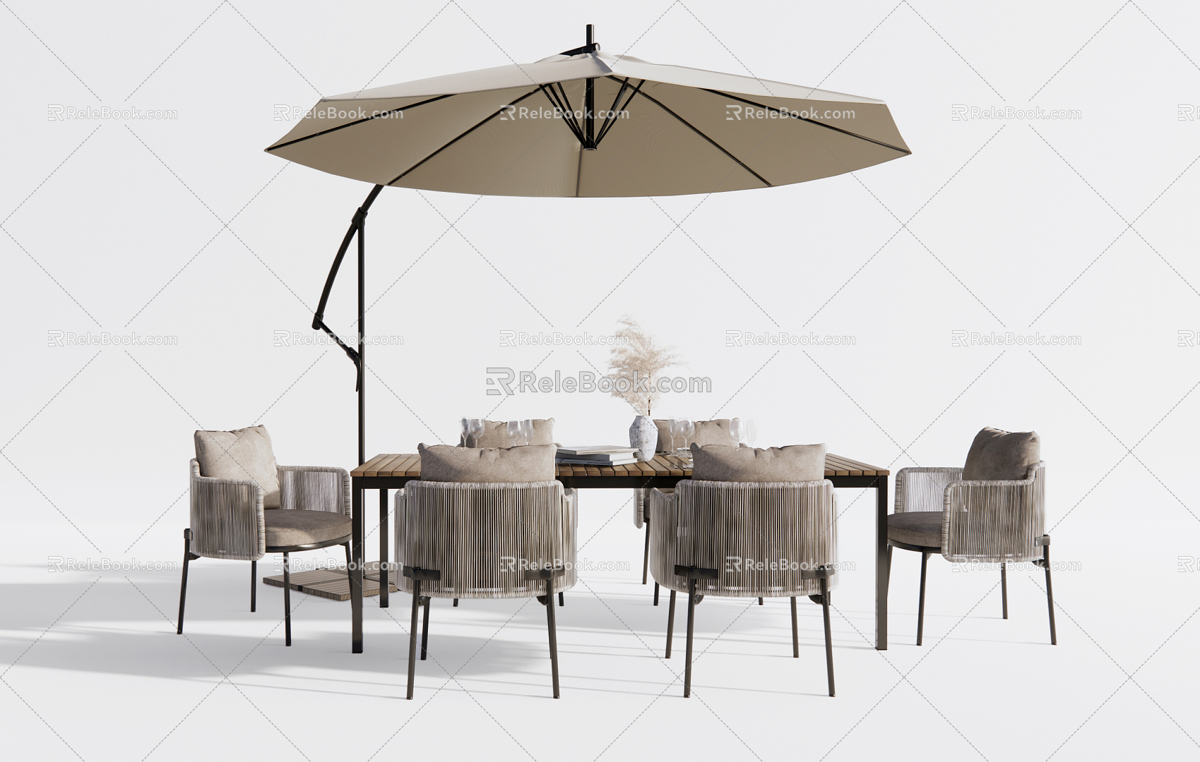 Modern Outdoor Table and Chair Outdoor Leisure Table and Chair 3d model