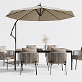 Modern Outdoor Table and Chair Outdoor Leisure Table and Chair 3d model