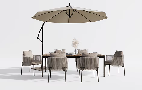 Modern Outdoor Table and Chair Outdoor Leisure Table and Chair 3d model
