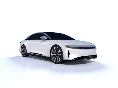 White Modern Sedan Car With Sleek Lines Large Wheels And Futuristic Design 3d model