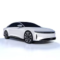 White Modern Sedan Car With Sleek Lines Large Wheels And Futuristic Design