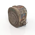 Vintage Worn Rusted Mechanical Device With Circular Component And Metal Parts