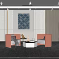 Modern leisure sofa combination shaped sofa coffee table combination 3d model