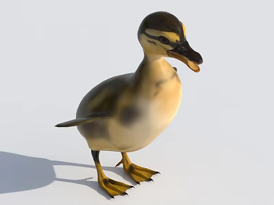 3D Rendered Reptile Model Standing On White Background With Yellow Brown Scales And Open Mouth 3d model