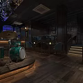 Modern Bar Interior Design With Wooden Counter Seating And Ambient Lighting