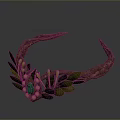 Elegant Branch Shaped Headpiece with Green Gemstone Golden Ornaments and Green Leaves
