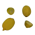 Fresh Ripe Lemons Whole and Sliced Juicy Citrus Fruit for Cooking