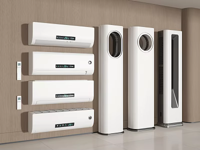 Modern Air Conditioners And Fans With Wall Mounted And Standing Designs For Home Use 3d model