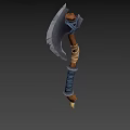Handcrafted Axe With Sharp Metal Head Wooden Handle And Leather Wrapped Grip Design