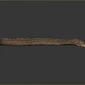 Slender Eel With Brown And Yellow Spots On Dark Background Showing Reflection 3d model