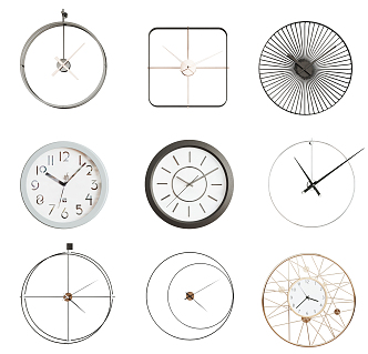 Modern Clock Wall Decoration Hanging Combination 3d model