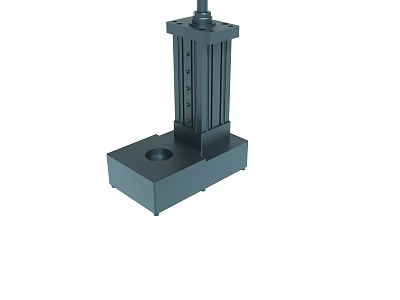 Sturdy Black Metal Mechanical Part With Base Column And Mounting Hole Design 3d model