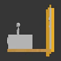 Stylish Yellow Retail Display Shelf With Wooden Top And Olympia Logo