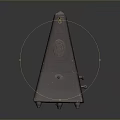 Vintage Pyramid Shaped Dark Brown Metronome With Metal Accents And Knobs As Household Item