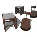 Modern Stools With Different Designs Wood Leather And Backrest For Home Decor