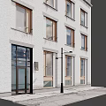 Modern Multi Storey Residential Building With White Facade Windows Balcony Railings And Curtains