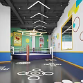 CSSTAR Kids Fitness Training Indoor Area With Colorful Tracks And Wall Decorations