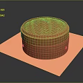 Traditional Orange Bamboo Steamer with Lid on Pink Mat for Kitchen Use
