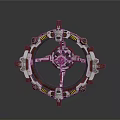 Circular Mechanical Structure With Red And White Components And Gear Details