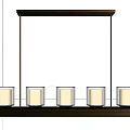 Decorative Five Light Candle Style Chandelier With Dark Wooden Base And Hanging Rod
