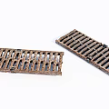 Rusty Metal Grates As Drain Covers For Road Facilities With Durable Structure 3d model