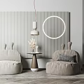 Modern Casual Sofa Combination Lazy Sofa Coffee Table Combination 3d model