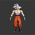 Anime Character Action Figure With White Hair Red Pants And Blue Belt