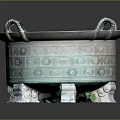 Ancient Chinese Bronze Ding Vessel With Loop Handles And Decorative Patterns On Three Legs 3d model