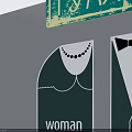 Swing Door Design With Gender Specific Symbols For Public Restroom Facilities