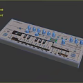 portable synthesizer mixer reverberator tuner mixer mixing equipment 3d model