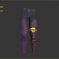 Blue Slim Fit Jeans With Stylish Snake Pattern And Modern Design Elements 3d model