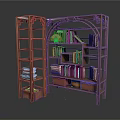 Traditional Chinese Wooden Bookshelf With Multiple Shelves And Decorative Items
