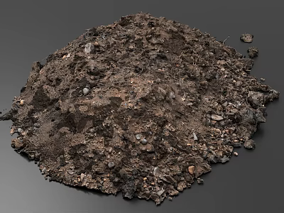 Natural Organic Garden Landscape Soil With Small Stones And Loose Texture 3d model