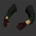 Pair of Black Long Sleeve Gloves With Textured Design On Hand Model