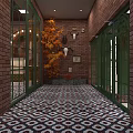 Traditional Restaurant Exterior With Colorful Domes Red Brick Walls And Arched Wrought Iron Gates