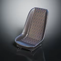 Modern Stylish Chair With Black Frame And Geometric Patterned Upholstery 3d model