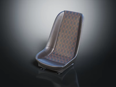 Modern Stylish Chair With Black Frame And Geometric Patterned Upholstery 3d model