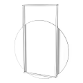 Elegant Round Mirror With Golden Frame On White Marble Tabletop And Red Branches In Vase
