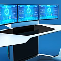 Modern Office Workspace Setup With Multiple Screens Ergonomic Chair And Desk