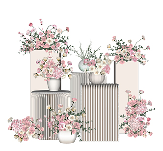 Modern floral art 3d model