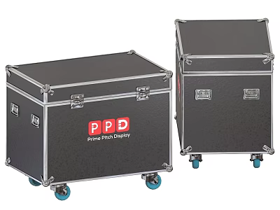 Black Equipment Cases With Metal Frames Wheels And PPD Prime Print 3d model