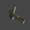 Stainless Steel Pistol With Textured Black Grip And Sleek Design Features Trigger And Barrel