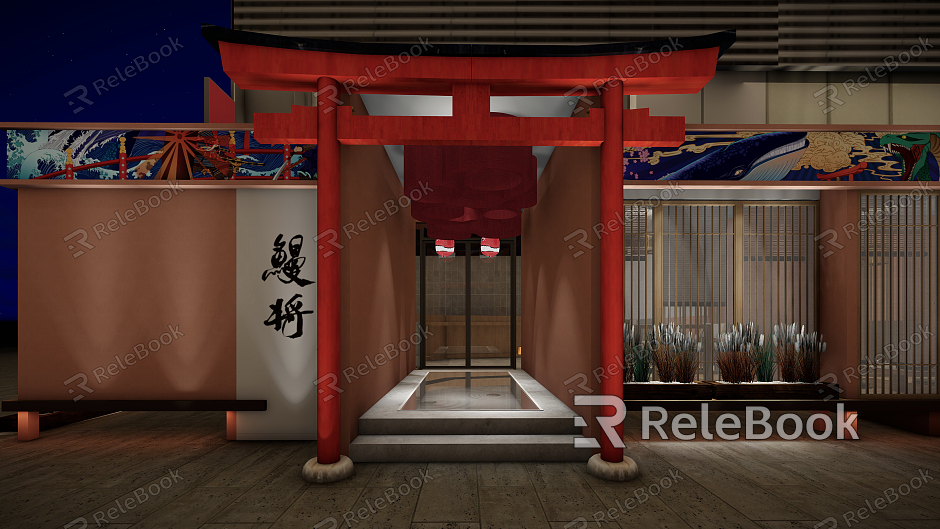 Japanese Restaurant Zen Japanese Food Dining Space model