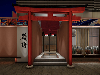 Japanese Restaurant Zen Japanese Food Dining Space 3d model