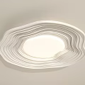 Stylish Modern White Ceiling Lights With Wavy Layered Design And Soft Warm Light 3d model