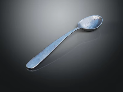 Elegant Silver Spoon With Smooth Handle And Shiny Metallic Finish For Daily Kitchen Use 3d model