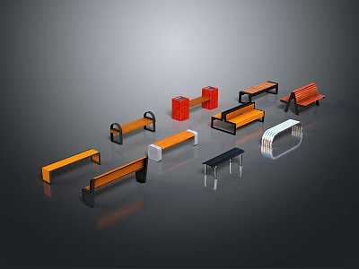 Multiple Types Of Modern Outdoor Chairs With Various Colors And Designs 3d model