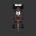 Red Formula 1 Racing Car With Shell Logo Number 44 White Body Red Wheels Yellow Rims