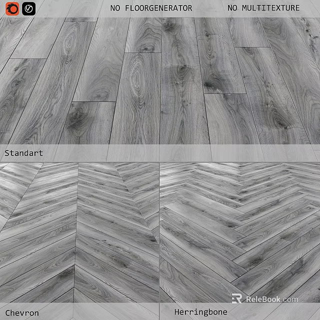 Gray Natural Wood Grain Wooden Flooring With Standard Layout And Herringbone Pattern 3d model 