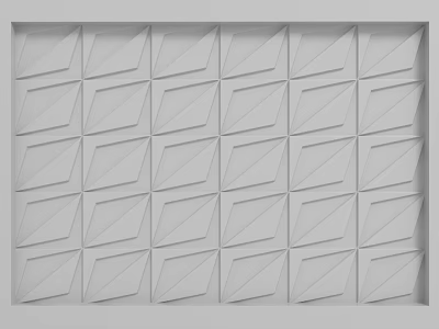 Modern Gray Background Wall With Regularly Arranged Geometric Diamond Shapes And 3D Cubes 3d model